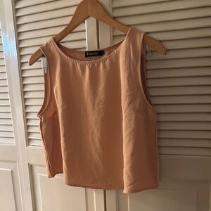 Rose Gold Sleeveless Crop Tank Top